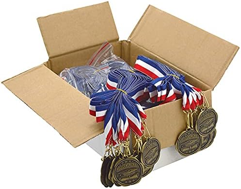 Set of 100 Award Medals with Neck Ribbons