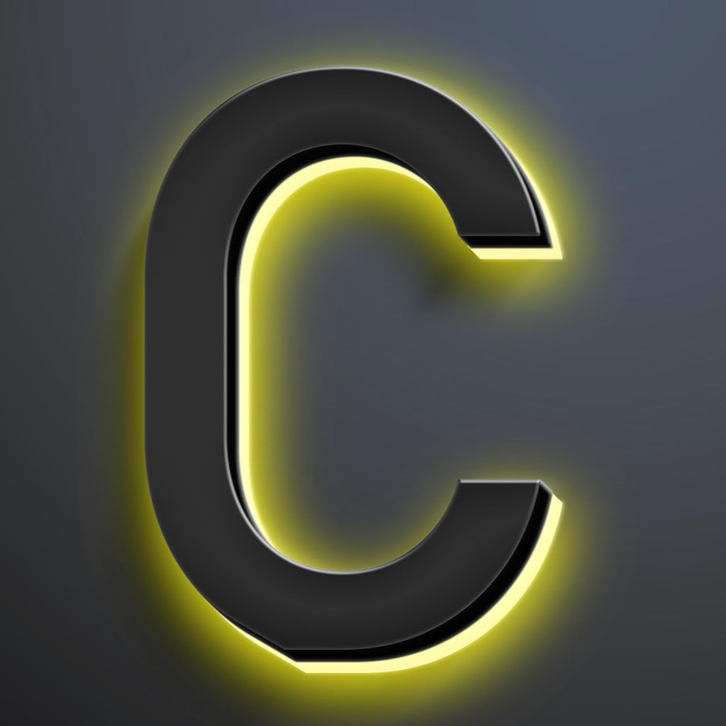 16 Inch Backlit LED Illuminated Address Signs For House Hand-polished Address Numbers For House Modern Large Lighted Metal House Numbers For Outside,C