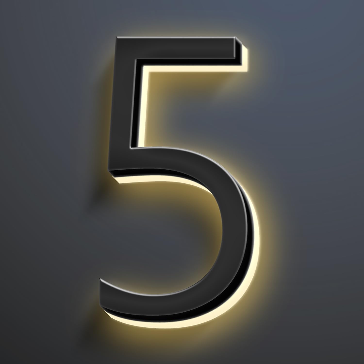 LED House Numbers, Stainless Steels Backlit LED Floating Home Address Numbers, Up-Scale Modern Look, Lighted House Numbers, Illuminated Address Numbers Signs,20 Inch/500mm,5