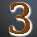 Illuminated LED House Numbers 20 Inch, Backlit LED Illuminated Address Number, Large Modern Lighted House Number For Outdoor, Metal Address Signs, Brown, White Light,3