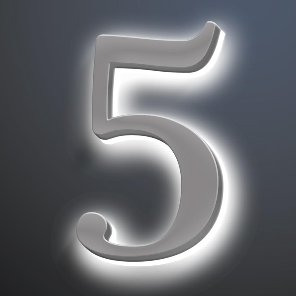 Modern IlluminatedHouse Numbers, 20Inch Backlit LED Illuminated Home Address Numbers, Stainless Steel Polished Address Signs For House, Large Lighted House Numbers,5