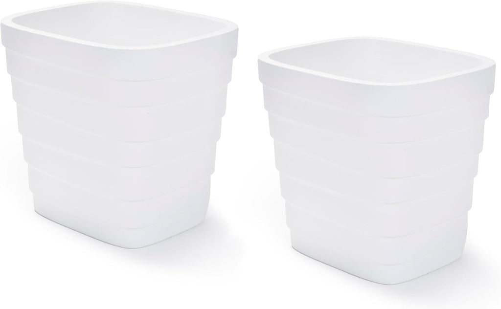 Step2 Wave 20x24 Planter, Large Planters for Outdoor Plants, Gardening and Flower Pot for Patio or Porch, Efficient Drainage, Durable Plastic, White, 2-Pack