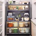 5-Tier Kitchen Bakers Rack with Microwave Stand, Flip Door Cabinet, Pegboard Storage, Sideboard Buffet Cabinet for Garage, Pantry, Home - White, 31.4in