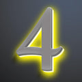 Illuminated Home Address Numbers 16 Inch, Backlit Illuminated LED House Number For Outside, Lighted Up House Address Numbers, Metal House Numbers With LED Lights,4
