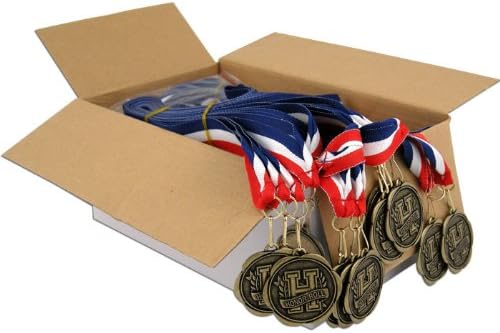 Set of 100 Award Medals with Neck Ribbons