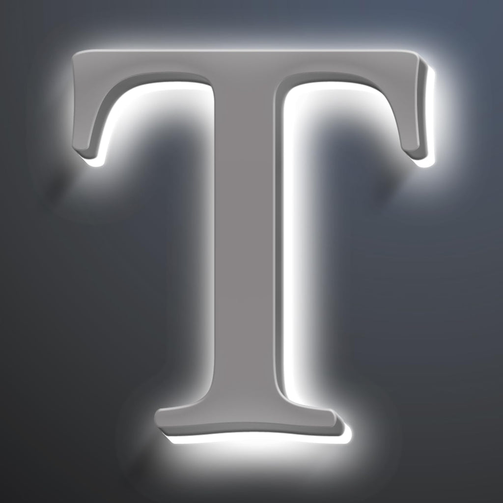 Backlit LED Address Number Get Noticed, 18 Inch Illuminated House Numbers, Lighted Up Home Address Number For Yard, Modern Metal Lighted House Number For Outside,T