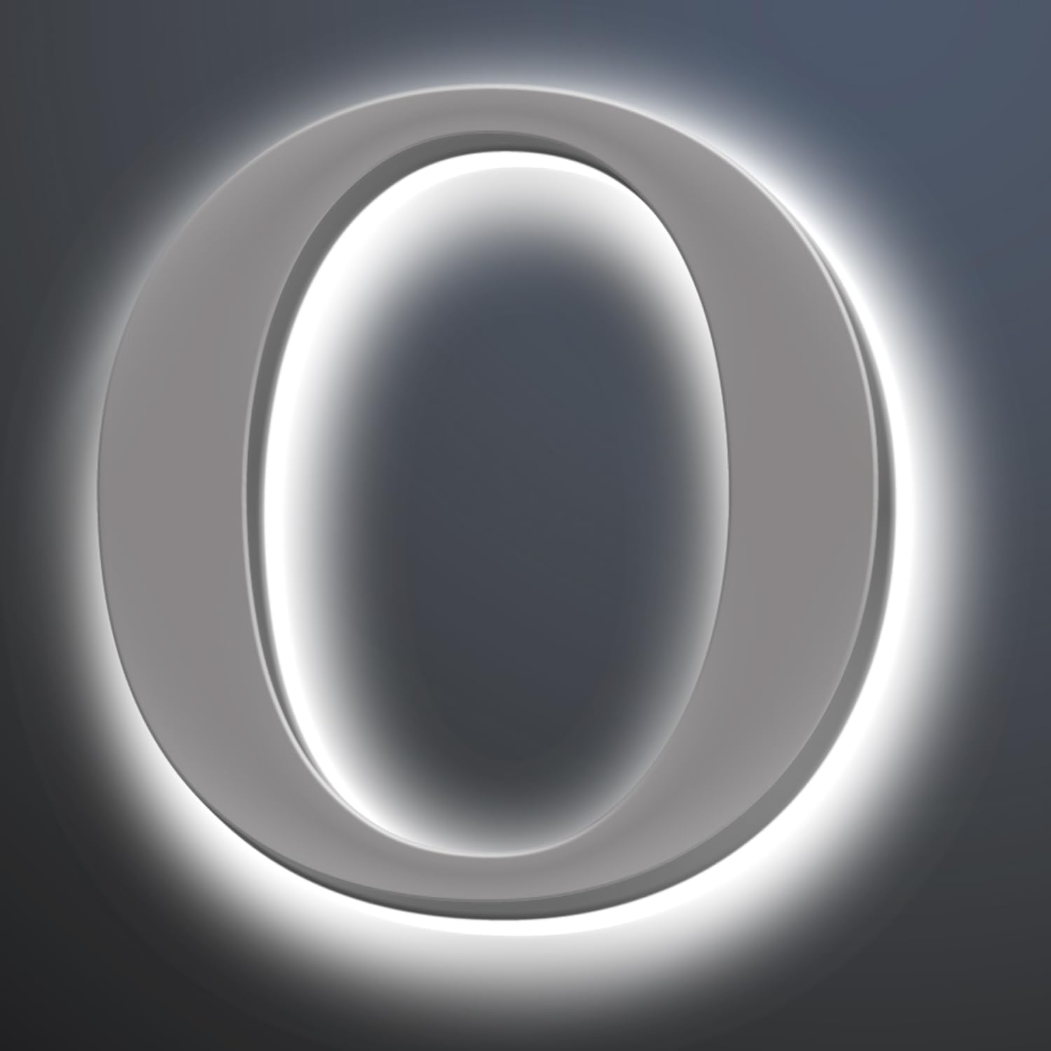Backlit LED Address Number Get Noticed, 18 Inch Illuminated House Numbers, Lighted Up Home Address Number For Yard, Modern Metal Lighted House Number For Outside,O