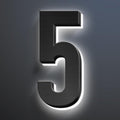 Backlit LED Illuminated House Numbers For Outside, Modern Lighted Home Address Numbers For Outdoor, Waterproof Stainless Steel Lighted House Numbers Signs,18 Inch/450mm,5