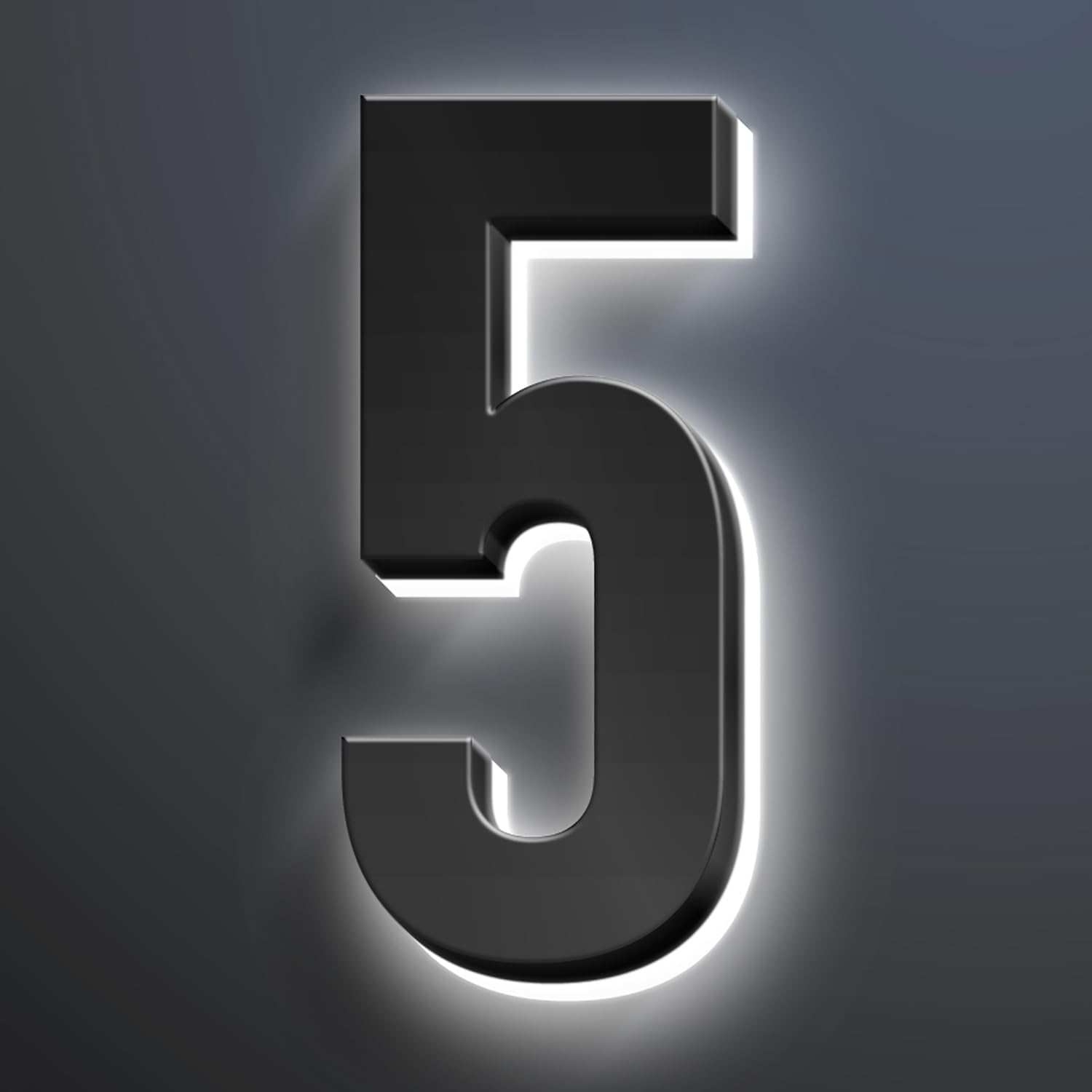 Backlit LED Illuminated House Numbers For Outside, Modern Lighted Home Address Numbers For Outdoor, Waterproof Stainless Steel Lighted House Numbers Signs,16 Inch/400mm,5