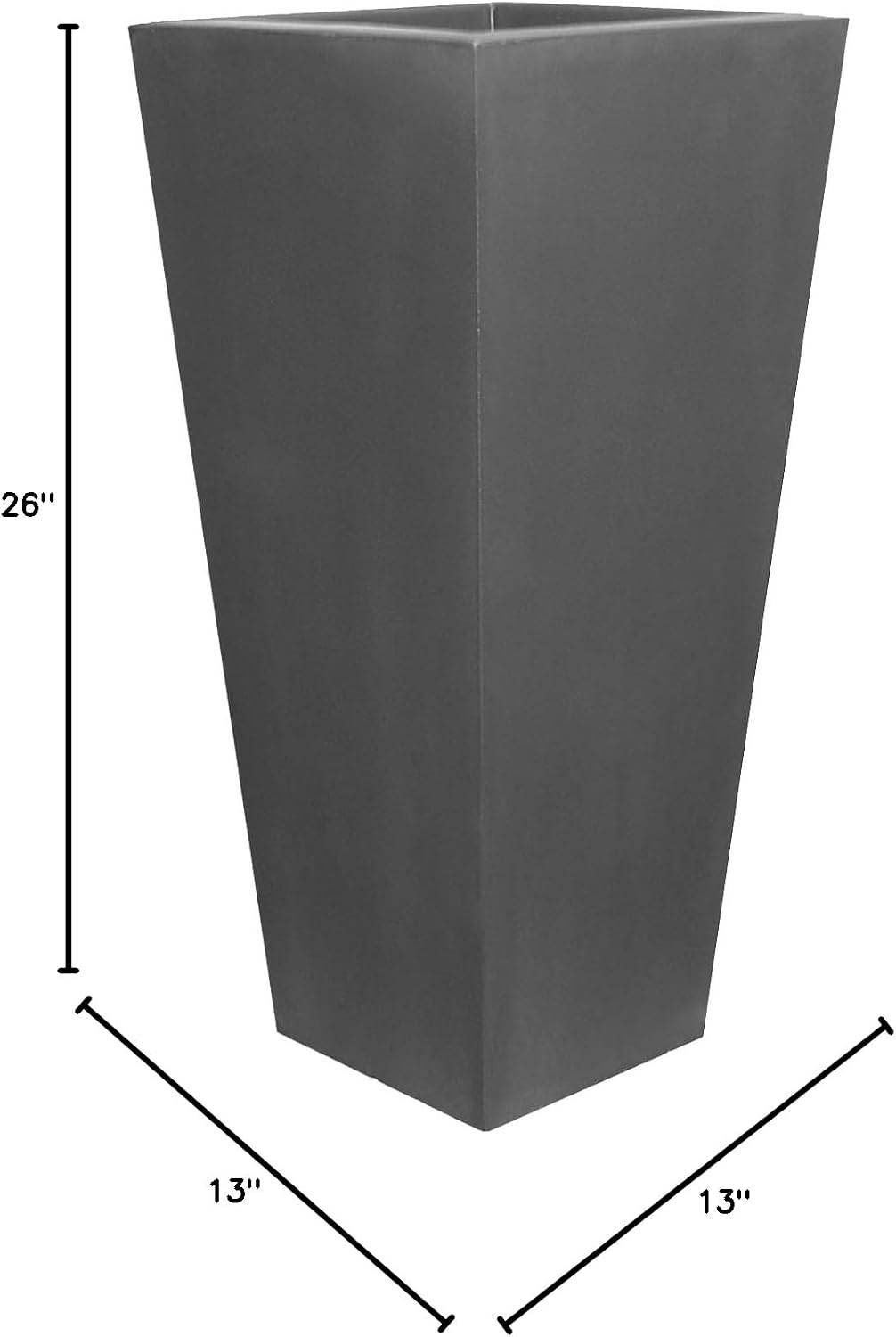 Tusco Products CTU26SL Cosmopolitan Square Garden Planter, 26-Inch, Slate