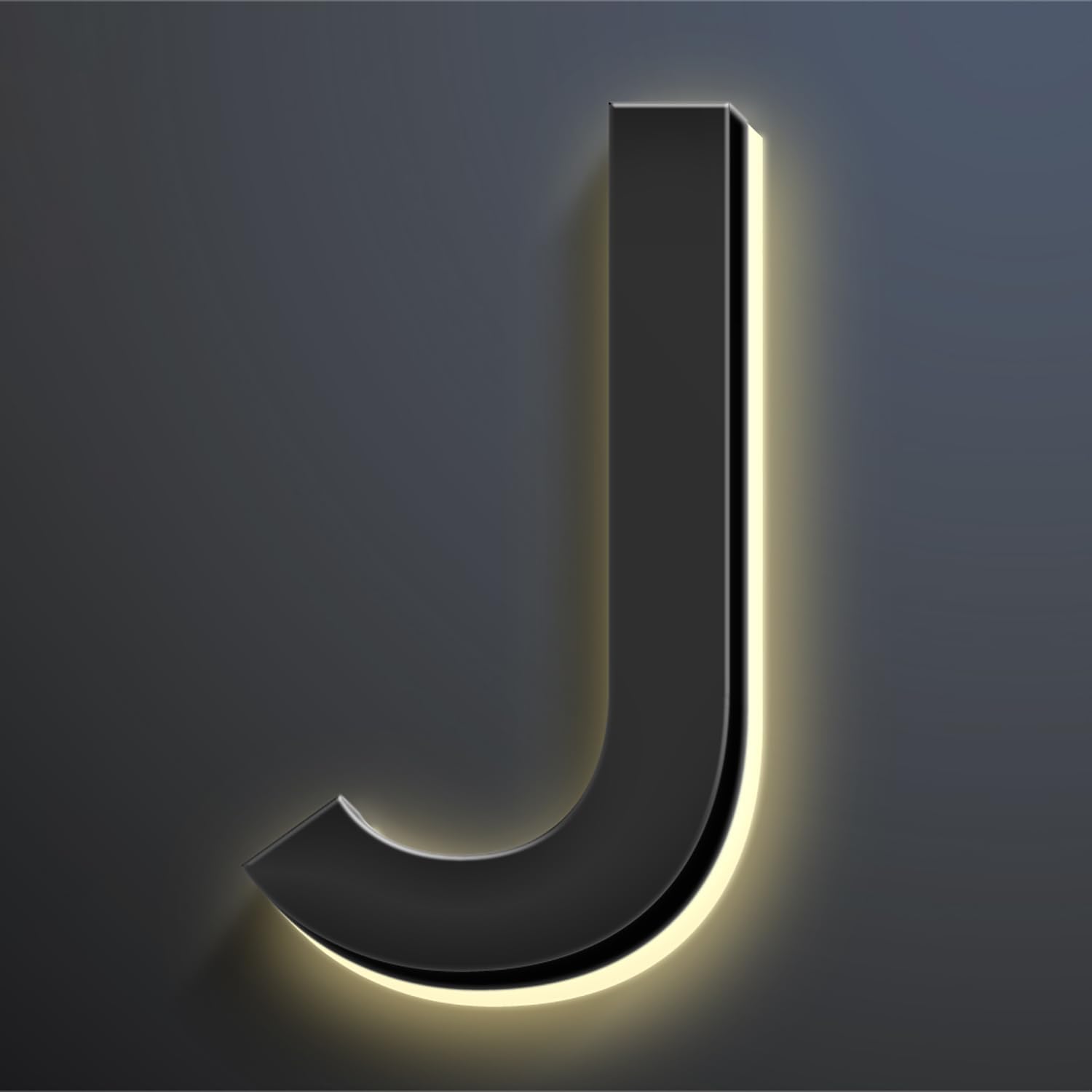 16 Inch Backlit LED Illuminated Home Address Numbers Stainless Steel Hand-Polished For House Address Signs Lighted House Numbers Elevate Address Display,J