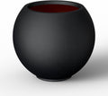 Kante Round Concrete Flower Pot, 19.3 Inch Dia (14' Opening) Sphere Shape Design Planter with Drainage Hole and Rubber Plug for Indoor & Outdoor Plants, Black Finish with Painted Interior