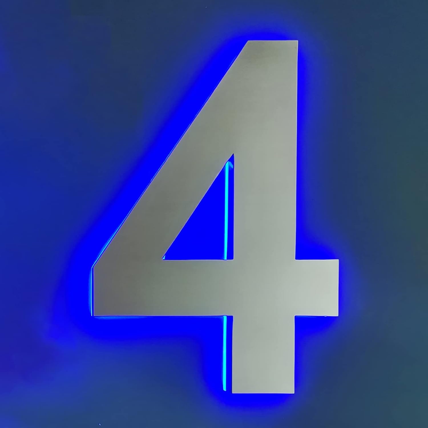 14 Inch Backlit LED House Numbers For Wall- Steel Illuminated Address Number Sign - Modern Lighted House Number For Outside With Floating Style,B