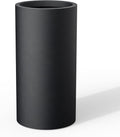 Kante 27.8 Inch Tall Cylindrical Planter, Large Round Plant Pots with Drainage Hole, Made with Concrete, Suitable for Indoor Outdoor Plants, Home Decor, Black