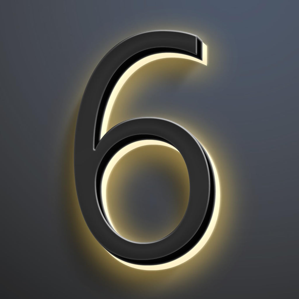 LED House Numbers, Stainless Steels Backlit LED Floating Home Address Numbers, Up-Scale Modern Look, Lighted House Numbers, Illuminated Address Numbers Signs,20 Inch/500mm,6