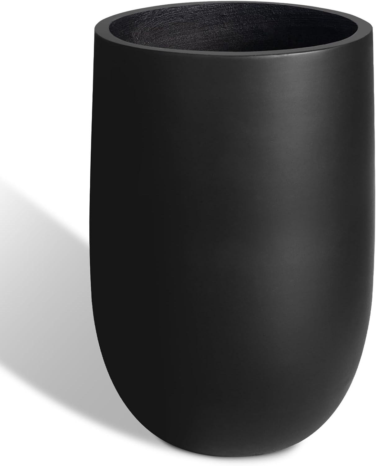 Heyzier Concrete Planter Outdoor Indoor, Large Tall Cement Plant Pots for Trees Flowers (Black, 22 inch) (Black, 22 inch)
