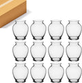 WGVI Clear 6.3' Inch Elegant Urn Ginger Jar Glass Vases for Floral Arrangement, Utility Flower Vase Bouquets, Home Décor Wedding Event Table Centerpieces, 12 Pieces