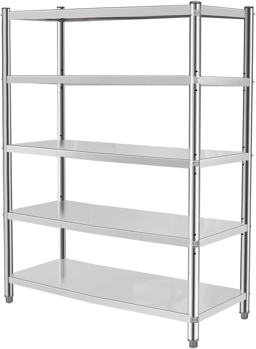 Stainless Steel Shelves 48x18x70 Inch Storage Rack 5 Tier Adjustable Shelving Units for Kitchen, Office