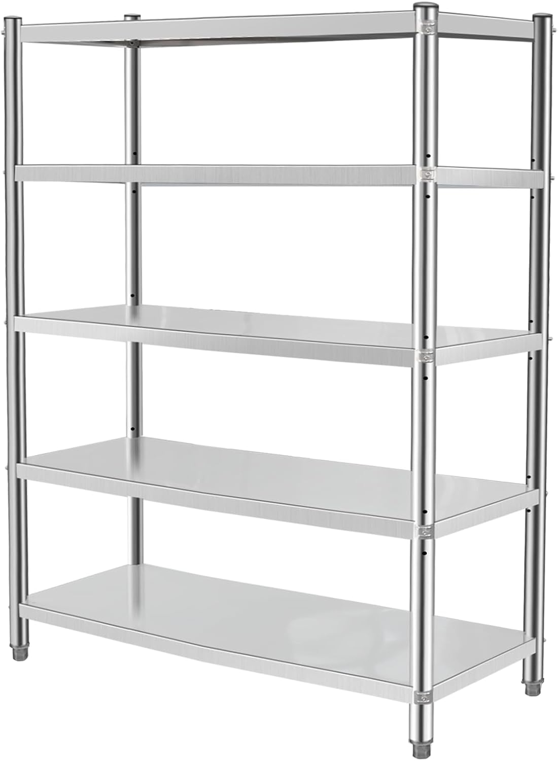 Stainless Steel Shelves 48x18x70 Inch Storage Rack 5 Tier Adjustable Shelving Units for Kitchen, Office