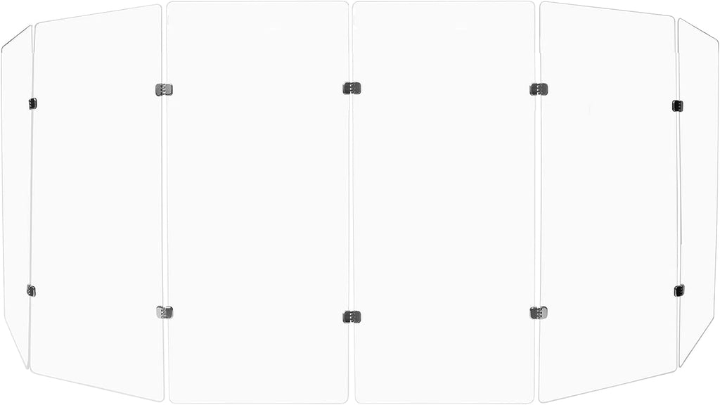 PENNZONI Drum Shield 4ft w/Chrome Hinges, Comes w/ 6 Drum Panels, & 10 Chrome Hinges, Premium Clear Acrylic Panels, Drum Screen