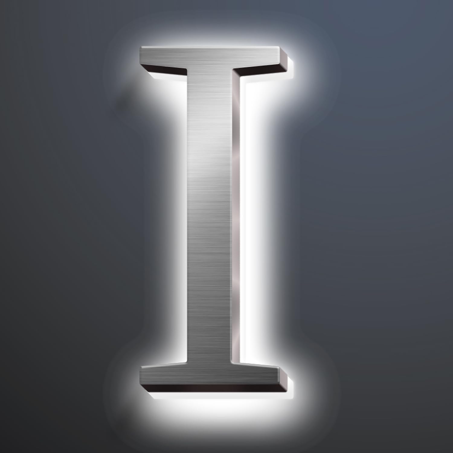 Backlit LED Illuminated Home Address Numbers 16', Large Modern Stainless Steel Illuminated House Numbers For Outside, Lighted Address Signs For A Stylish Look,I
