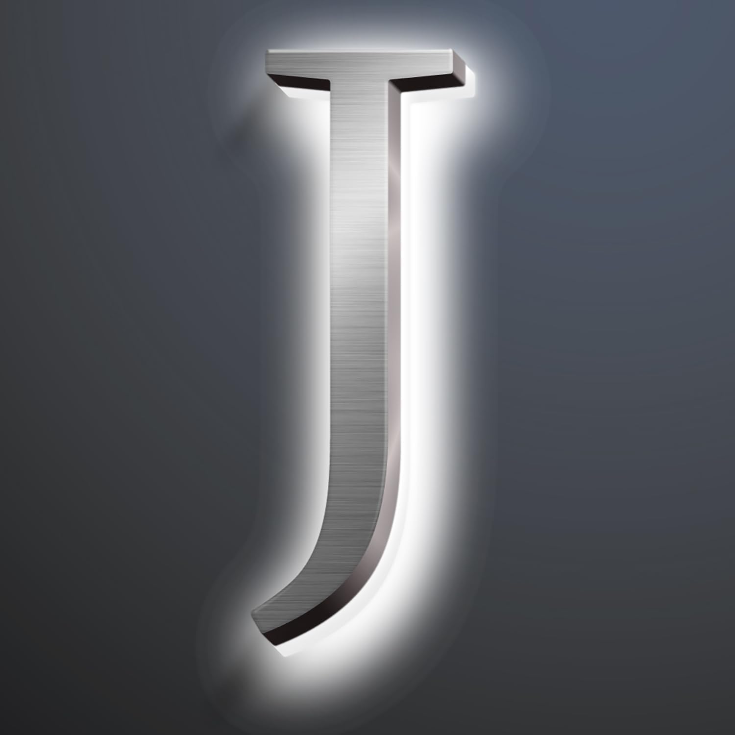 Backlit LED Illuminated Home Address Numbers 16', Large Modern Stainless Steel Illuminated House Numbers For Outside, Lighted Address Signs For A Stylish Look,J