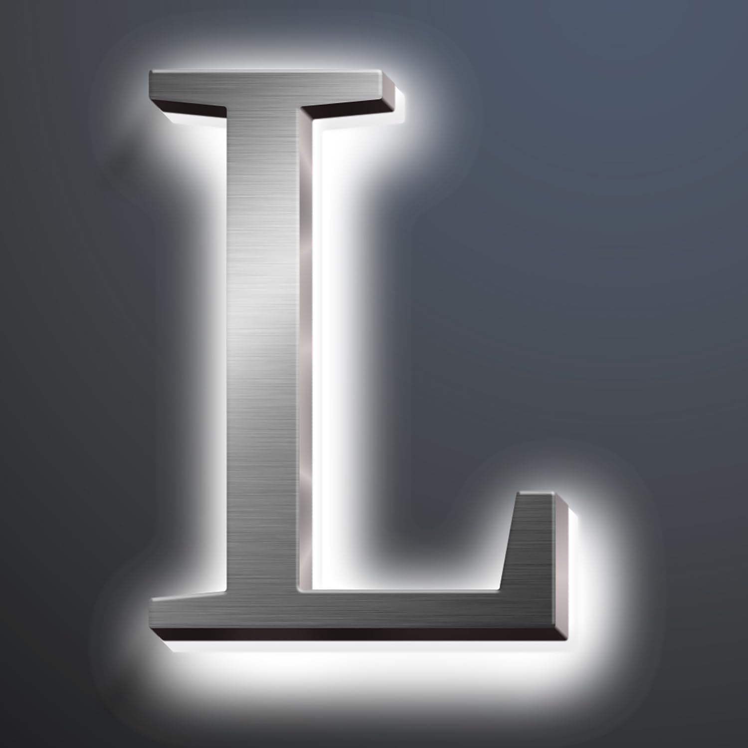 Backlit LED Illuminated Home Address Numbers 16', Large Modern Stainless Steel Illuminated House Numbers For Outside, Lighted Address Signs For A Stylish Look,L