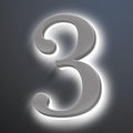 Backlit LED Address Number Get Noticed, 18 Inch Illuminated House Numbers, Lighted Up Home Address Number For Yard, Modern Metal Lighted House Number For Outside,3