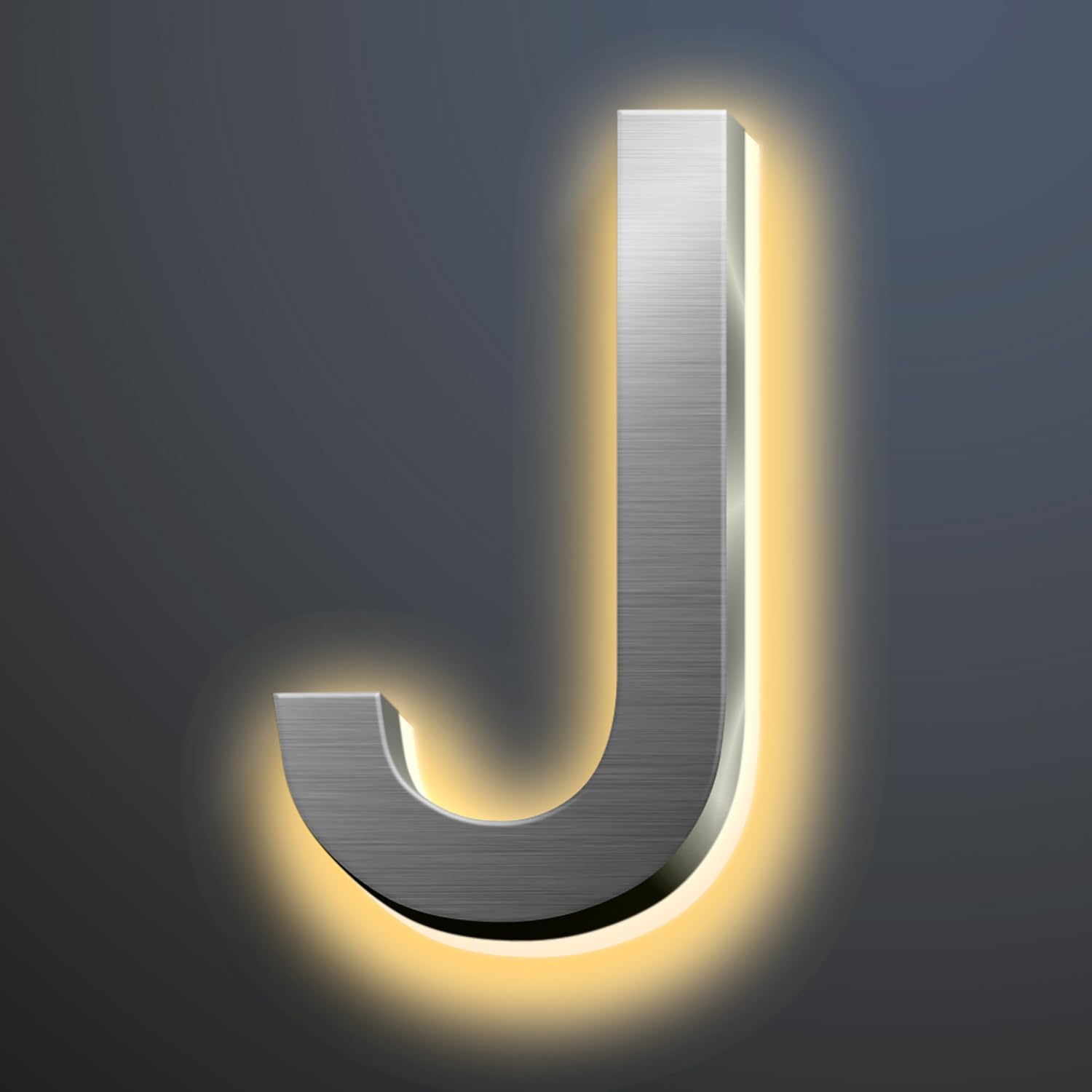 Illuminated LED House Numbers 18 Inch, Backlit LED Illuminated Address Numbers, Modern Lighted House Numbers At Night, Waterproof Large Metal Home Address Signs,J
