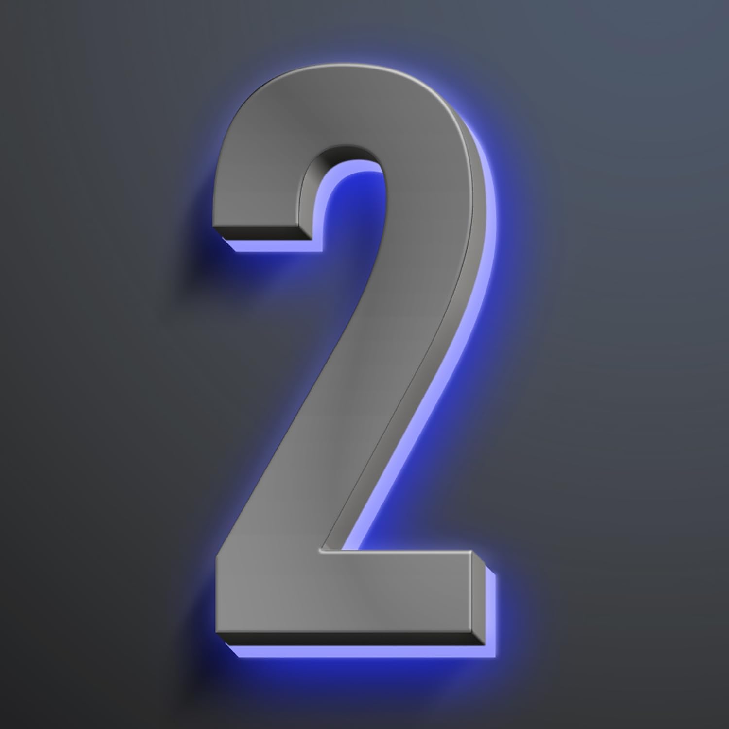 Backlit LED Home Address Numbers, Waterproof Illuminated House Numbers, Stainless Steel Address Numbers Signs, Lighted House Numbers For Outside Modern, Grey,16 Inch/400mm,2