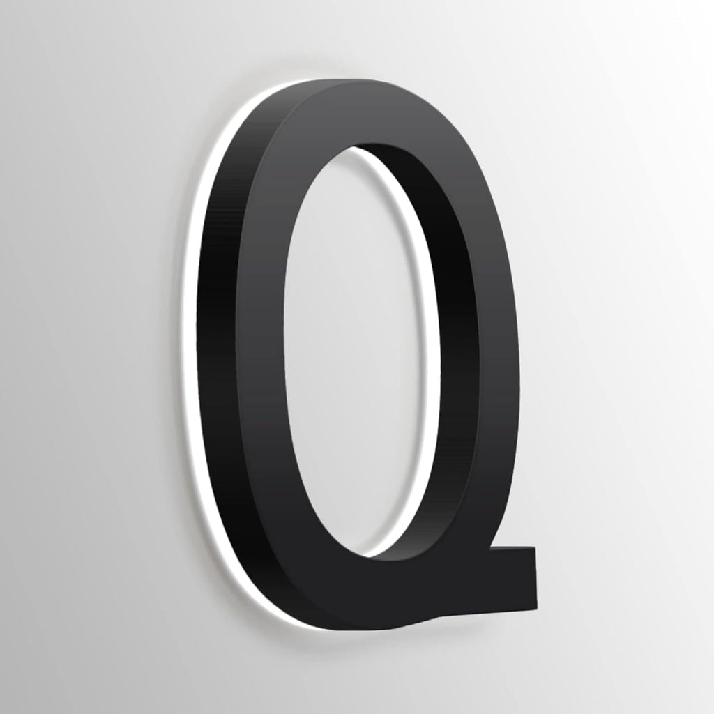 20 Inch Stainless Steel Backlit LED Address Number Sign For Outside, Modern Illuminated House Numbers Plaques Personalised, Lighted House Sign, Black,E