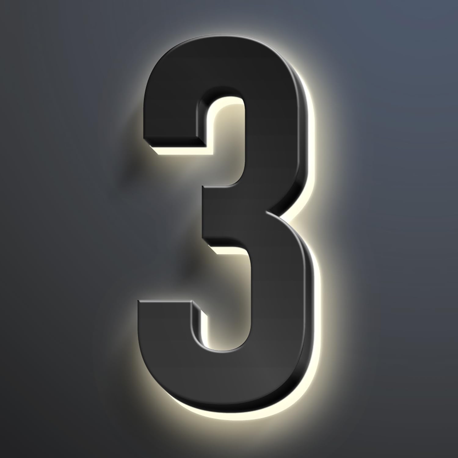 Illuminated House Address Numbers Signs, Stainless Steel,Up-Scale Modern Look, Backlit LED Illuminated Home Address Number, Lighted House Numbers For Outside,18 Inch/450mm,3