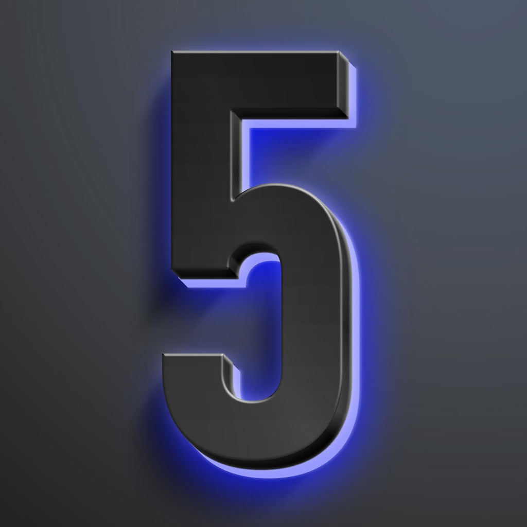 Backlit LED Illuminated House Numbers, Stainless Steel Hand-Polished For House Address Signs, Modern Lighted House Numbers, Illuminated Address Numbers For Outside,16 Inch/400mm,5