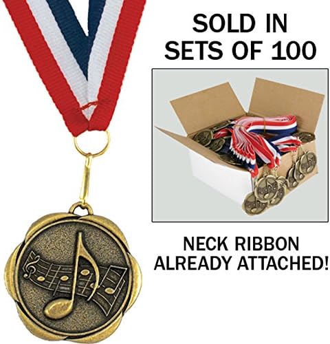 Set of 100 Award Medals with Neck Ribbons