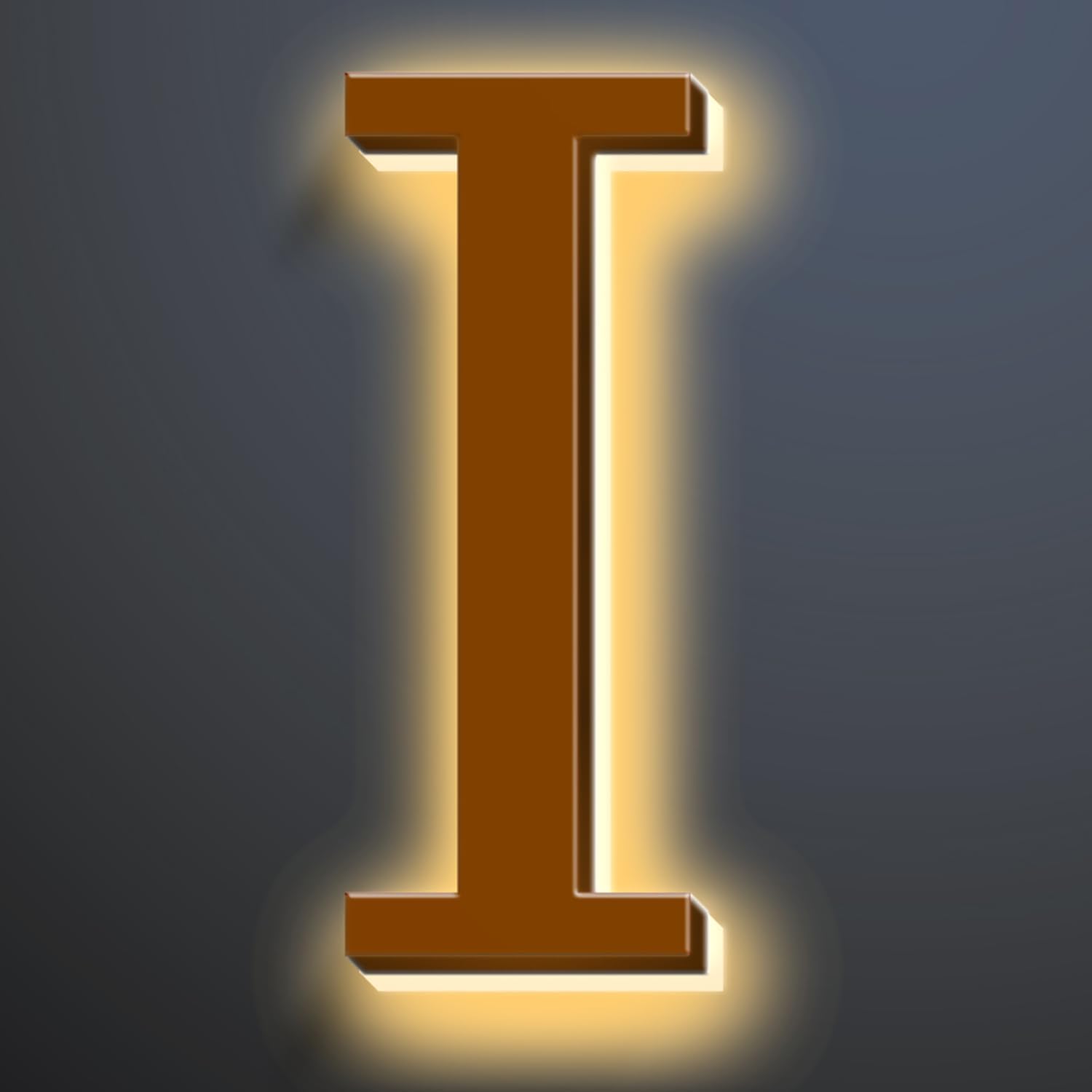 Illuminated LED House Numbers 20', Stainless Steel Backlit LED Illuminated Home Address Numbers, Large Modern Lighted House Numbers For Outside, Brown, Warm Light,I