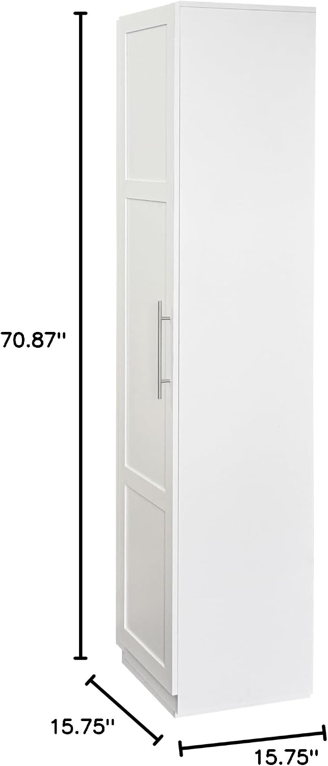 71' Ample Storage Freestanding Storage Cabinet, Kitchen Storage Bakers Rack with Adjustable Shelves, Utility Food Cupboard with Wooden Structure for Kitchen Living Room Dining Room, White