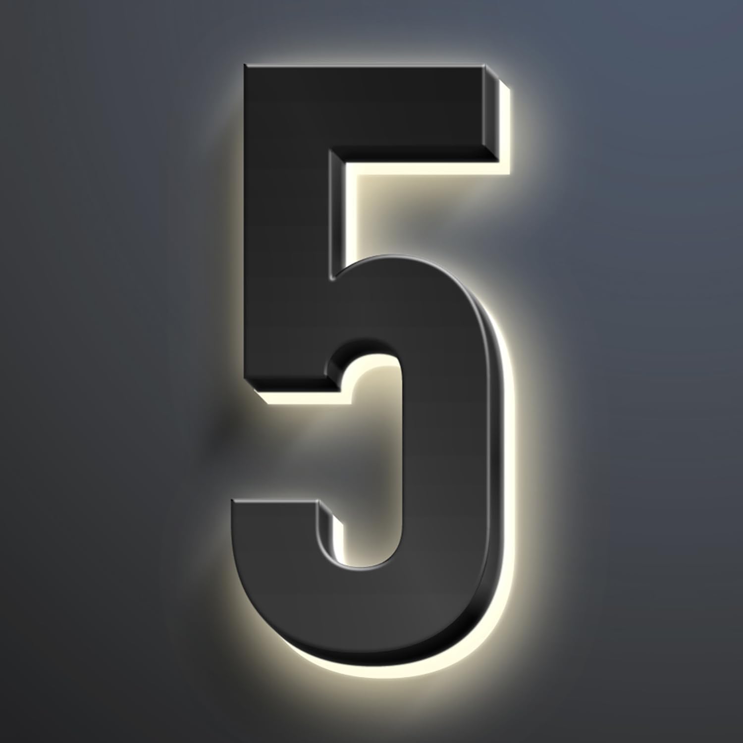 Illuminated House Address Numbers Signs, Stainless Steel,Up-Scale Modern Look, Backlit LED Illuminated Home Address Number, Lighted House Numbers For Outside,18 Inch/450mm,5