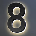 Backlit Illuminated LED House Numbers, Matte Black, Address Signs Lighted Plaque, Outdoor/Indoor, Modern, Weatherproof And Corrosion Resistant, Day & Night,14 Inch/35cm,2