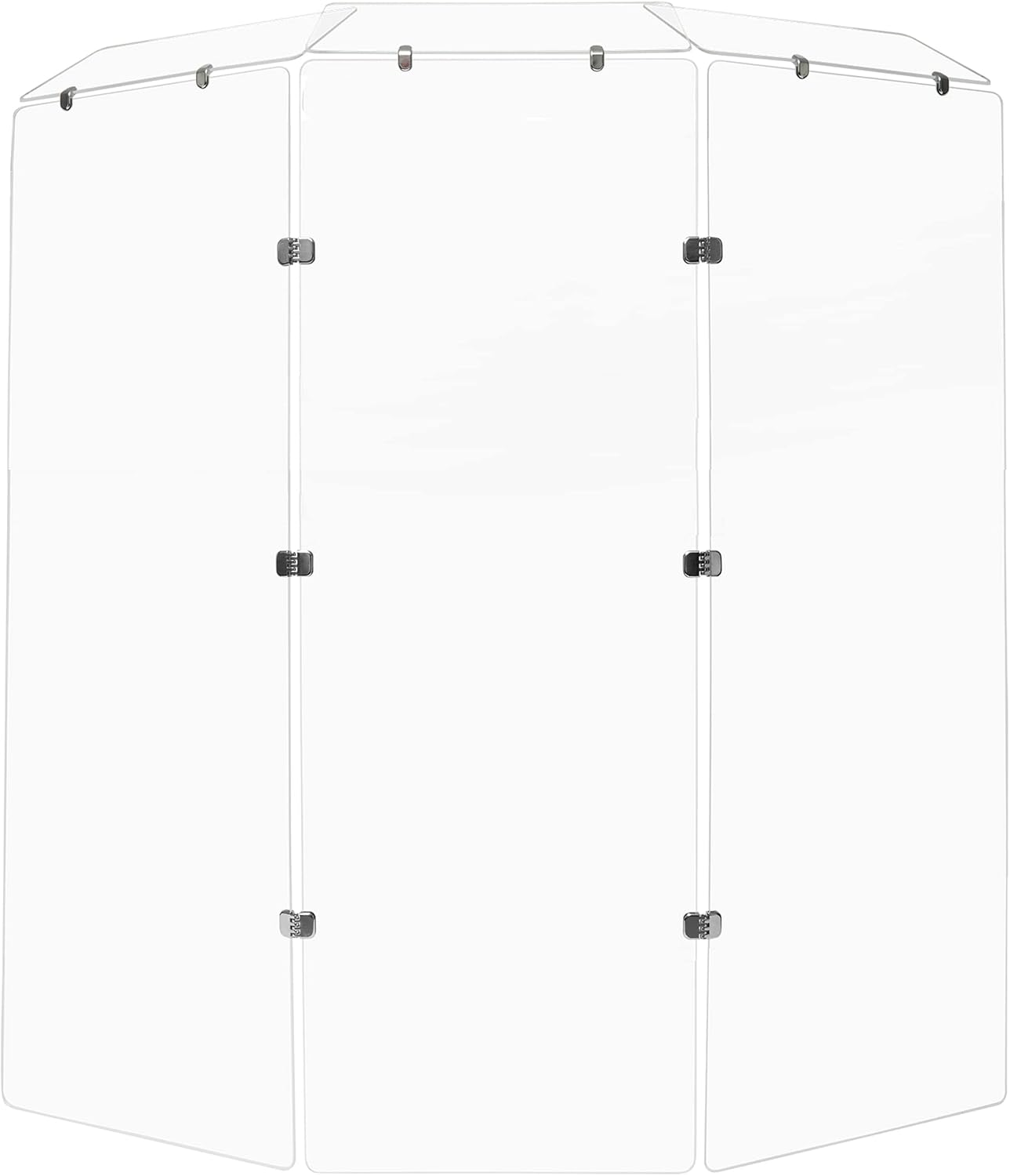 PENNZONI Drum Shield 6ft w/Deflectors & Chrome Hinges, Comes w/ 3 Drum Panels, 3 Deflectors, Chrome Hinges & Deflector Connectors, Premium Clear Acrylic Panels