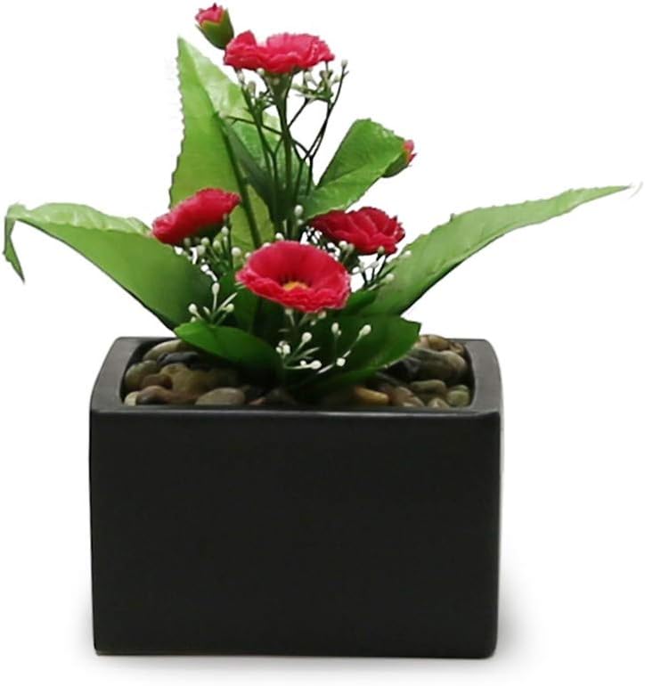 WGV Block Ceramic Vase Bulk, Width 6', Height 4', Elegant Morden Short Square Floral Planter Terrarium Container Table Dresser for Event Accent Home Office Decor Black 12 Pieces