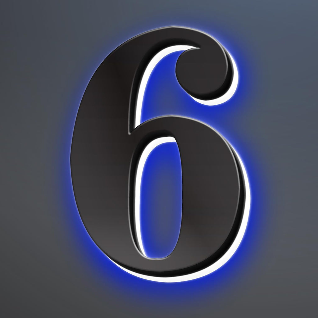 Illuminated LED House Numbers, Stainless Steel, Backlit LED Illuminated Home Address Number, Up-Scale Modern Look, Lighted House Numbers, Modern Address Numbers,20 Inch/500mm,6