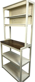 31.50' White & Rustic Brown 5-Tier Bakers Rack Particle Board Spacious Storage Display Kitchen Elegant