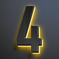 Illuminated House Address Numbers Signs, Up-Scale Modern Look, Backlit LED Illuminated Home Address Number, Stainless Steel Lighted House Numbers For Outside,16 Inch/400mm,4