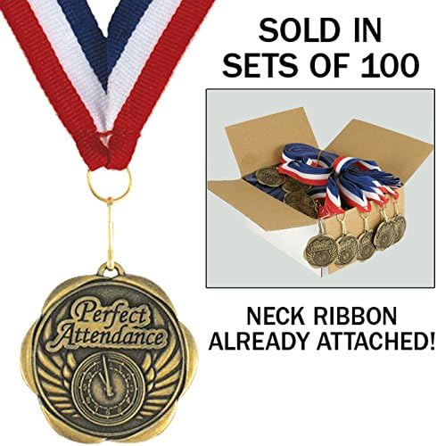 Set of 100 Award Medals with Neck Ribbons