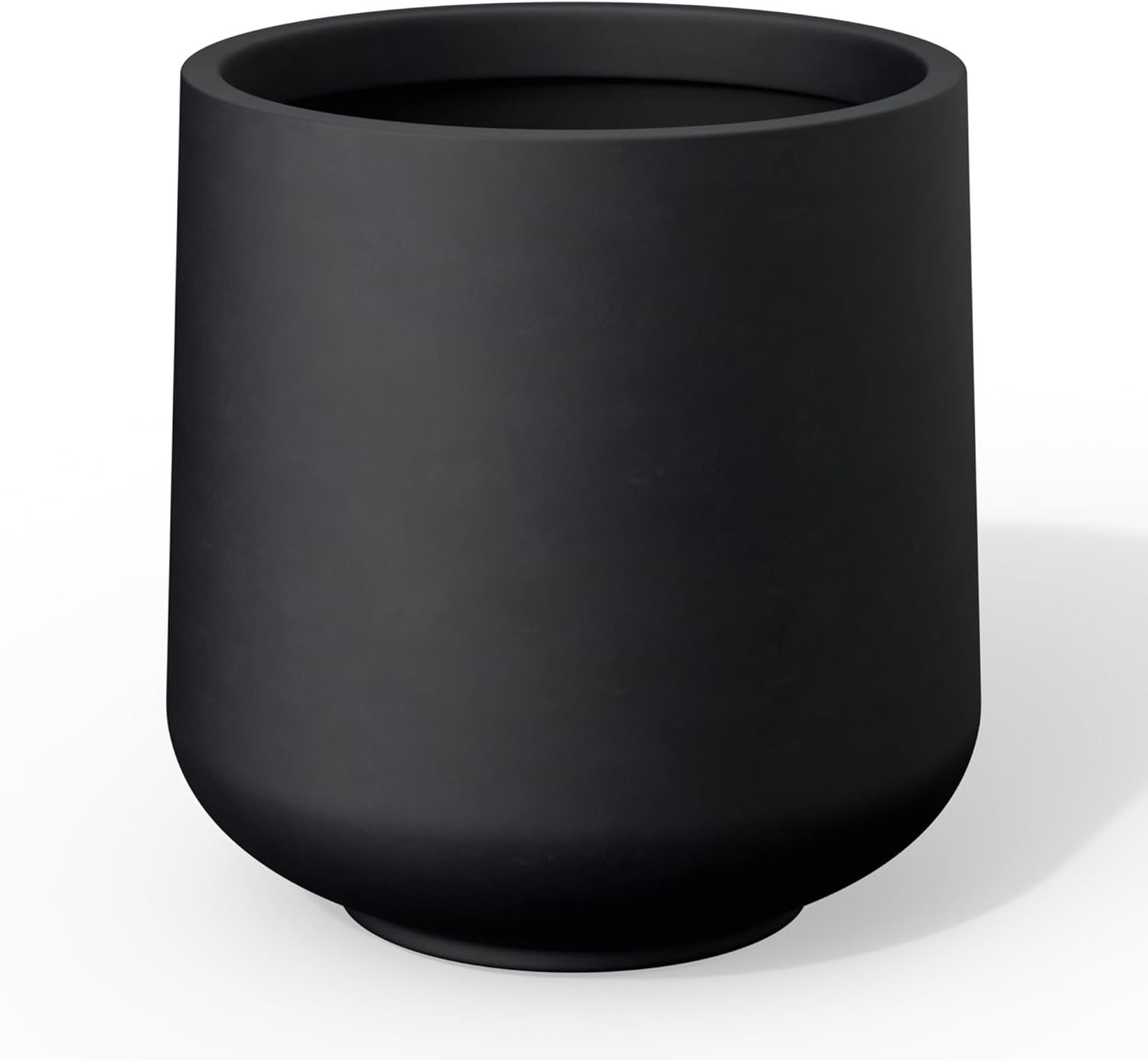 Kante 15.3' Dia Round Concrete Planter, Outdoor Indoor Large Plant Pots Containers with Drainage Hole and Rubber Plug for Home Garden Patio, Black