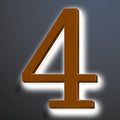 Illuminated LED House Numbers 20 Inch, Backlit LED Illuminated Address Number, Large Modern Lighted House Number For Outdoor, Metal Address Signs, Brown, White Light,4