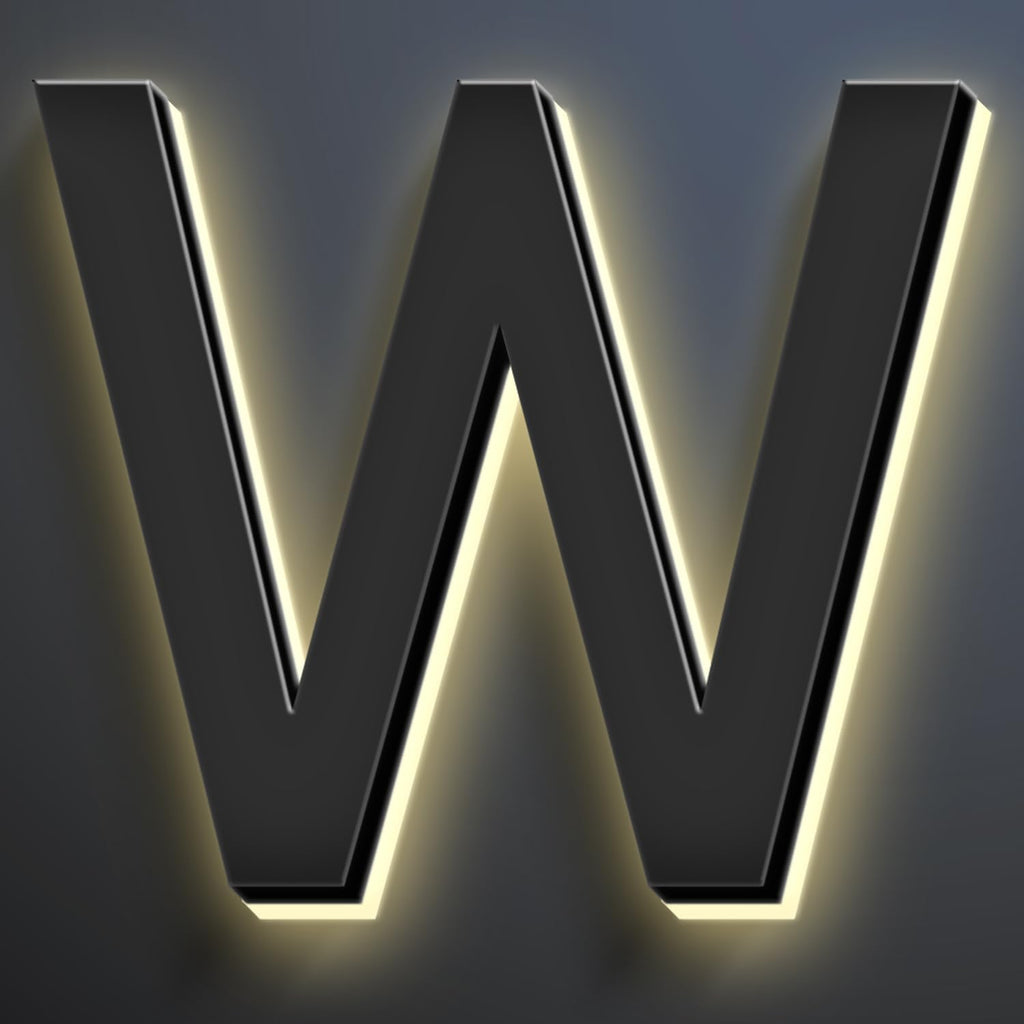 20 Inch Backlit LED Illuminated Home Address Numbers Make An Distinctive Impression Modern Lighted House Numbers For Outside Metal House Address Signs,W