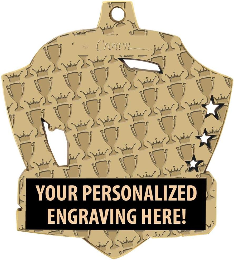 Crown Awards Custom Soccer Medals, 2 1/4' Shieldz Soccer Award Medals with Free Engraving