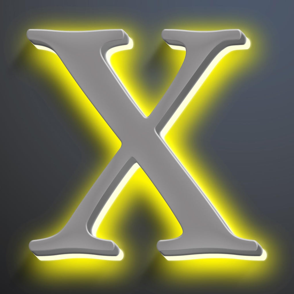 Illuminated Home Address Numbers 16 Inch, Backlit Illuminated LED House Number For Outside, Lighted Up House Address Numbers, Metal House Numbers With LED Lights,X