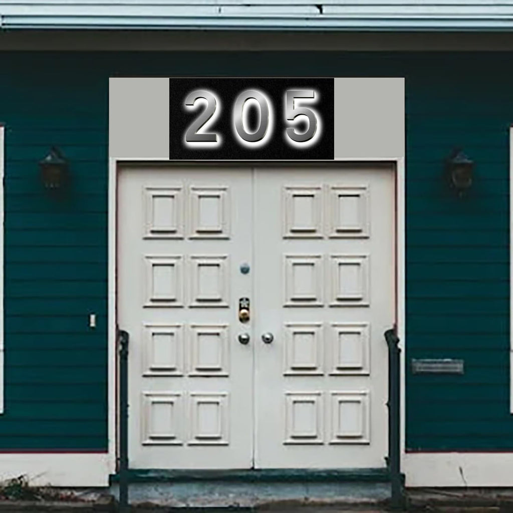 Backlit LED House Numbers For Outside 20', Modern Illuminated Home Address Numbers, Large Metal Lighted Address Numbers Signs For House, Brushed Silver, White Light,J